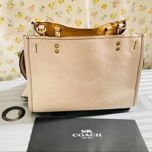 Coach rogue 25- no top handles, white and brass